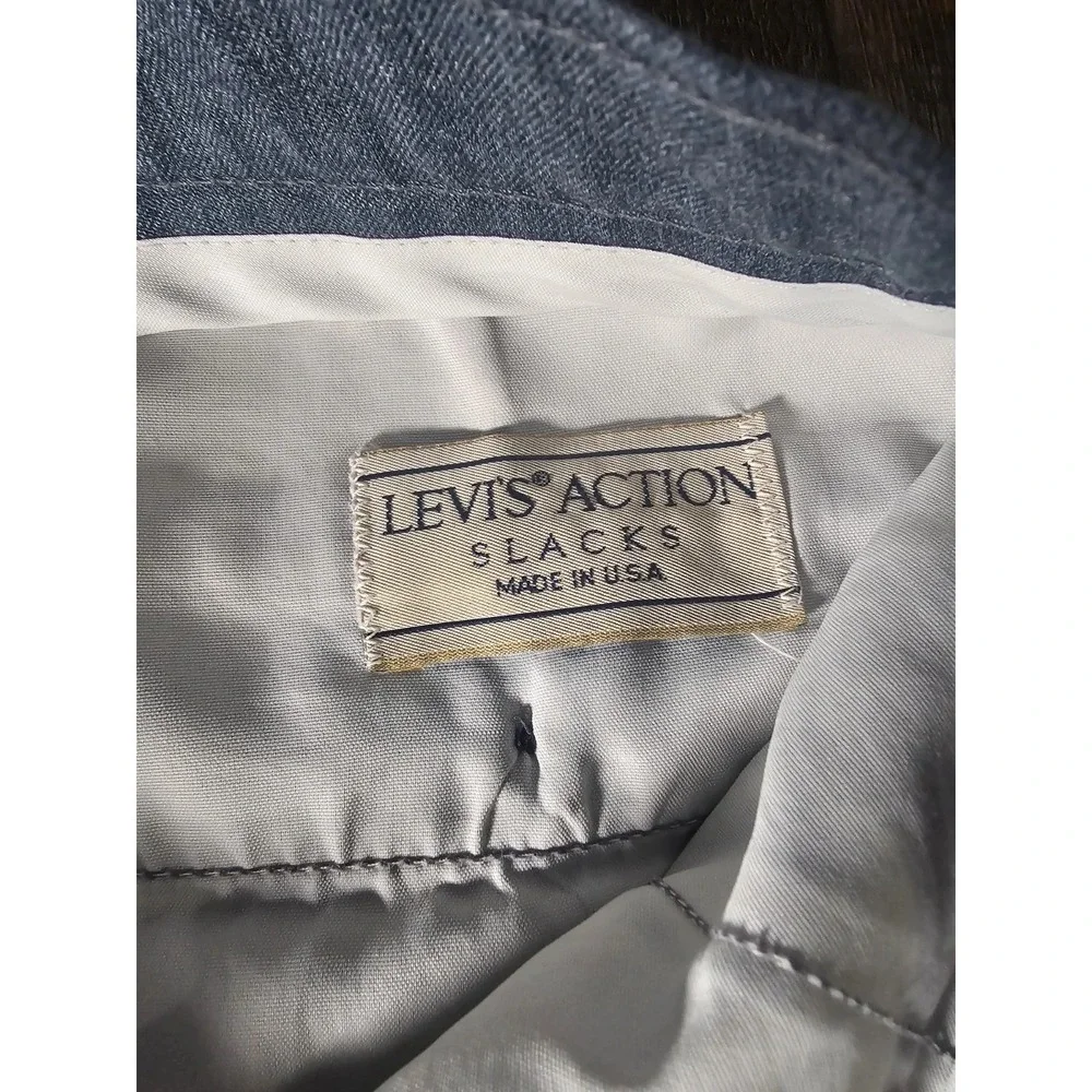 Vtg Levi's Action Slacks Mens Gray Dress Pants Business Casual Trousers 35x31